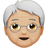 personne âgée : peau moyennement claire