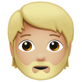 personne barbue : peau moyennement claire