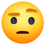 Visage avec les sourcils relevés - Facebook