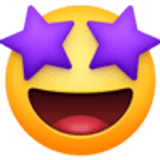 Visage avec des étoiles à la place des yeux - Facebook