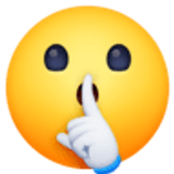 Visage avec un doigt sur la bouche - Facebook