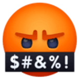 Visage avec des symboles dans la bouche - Facebook