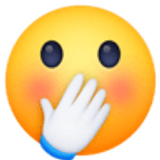 Visage avec une main sur la bouche - Facebook