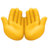 Paume contre paume doigts vers le haut - Facebook