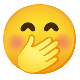 Visage avec une main sur la bouche - Noto Color Emoji