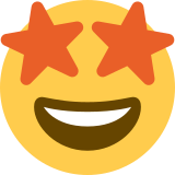 Visage avec des étoiles à la place des yeux - Twitter / X