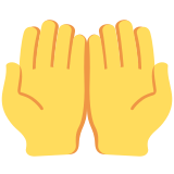 Paume contre paume doigts vers le haut - Twitter / X