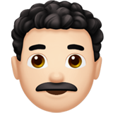 homme : peau claire et cheveux bouclés