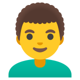 Homme : cheveux bouclés - Noto Color Emoji