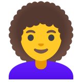 Femme : cheveux bouclés - Noto Color Emoji