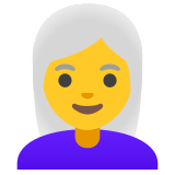 Femme : cheveux blancs - Noto Color Emoji