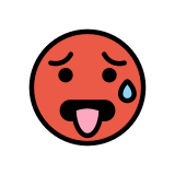 Visage rouge et chaud - OpenMoji