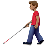 homme avec canne blanche : peau légèrement mate