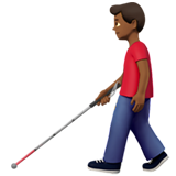 homme avec canne blanche : peau mate