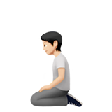 personne à genoux : peau claire