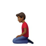 homme à genoux : peau mate