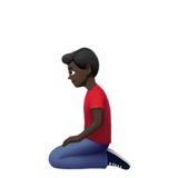 homme à genoux : peau foncée