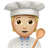 cuisinier (tous genres) : peau moyennement claire