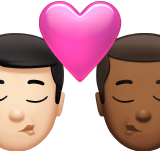 bisou : homme, homme, peau claire et peau mate