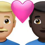 couple avec cœur : homme, homme, peau moyennement claire et peau foncée