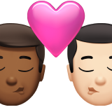 bisou : homme, homme, peau mate et peau claire