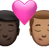 bisou : homme, homme, peau foncée et peau légèrement mate