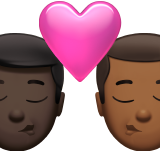 bisou : homme, homme, peau foncée et peau mate