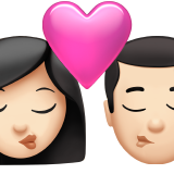 bisou : femme, homme et peau claire