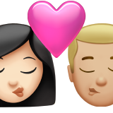 bisou : femme, homme, peau claire et peau moyennement claire