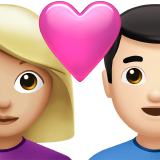 couple avec cœur : femme, homme, peau moyennement claire et peau claire