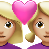 couple avec cœur : femme, femme et peau moyennement claire