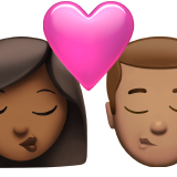 bisou : femme, homme, peau mate et peau légèrement mate