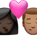 bisou : femme, homme, peau foncée et peau légèrement mate