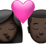 bisou : femme, homme et peau foncée