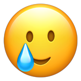 Emoji visage souriant avec une larme