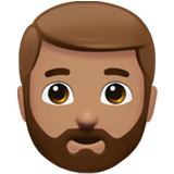 homme barbu : peau légèrement mate