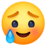 Visage souriant avec une larme - Facebook