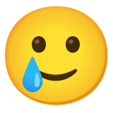 Visage souriant avec une larme - Noto Color Emoji