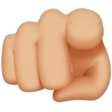 index pointant vers l’utilisateur : peau moyennement claire