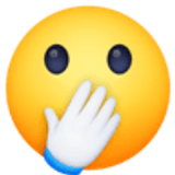 Visage avec yeux ouverts et main sur la bouche - Facebook