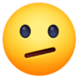 Visage avec bouche en diagonale - Facebook