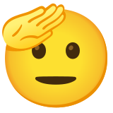 Visage qui fait un salut militaire - Noto Color Emoji