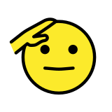 Visage qui fait un salut militaire - OpenMoji