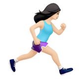 femme qui court : peau claire et vers la droite