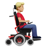 homme en fauteuil motorisé : peau moyennement claire et vers la droite