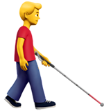 homme avec canne blanche : vers la droite