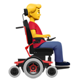 homme en fauteuil motorisé : vers la droite