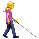 femme avec canne blanche : vers la droite