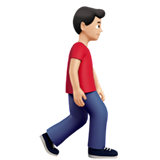 homme qui marche : peau claire et vers la droite