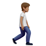 personne qui marche : peau légèrement mate et vers la droite